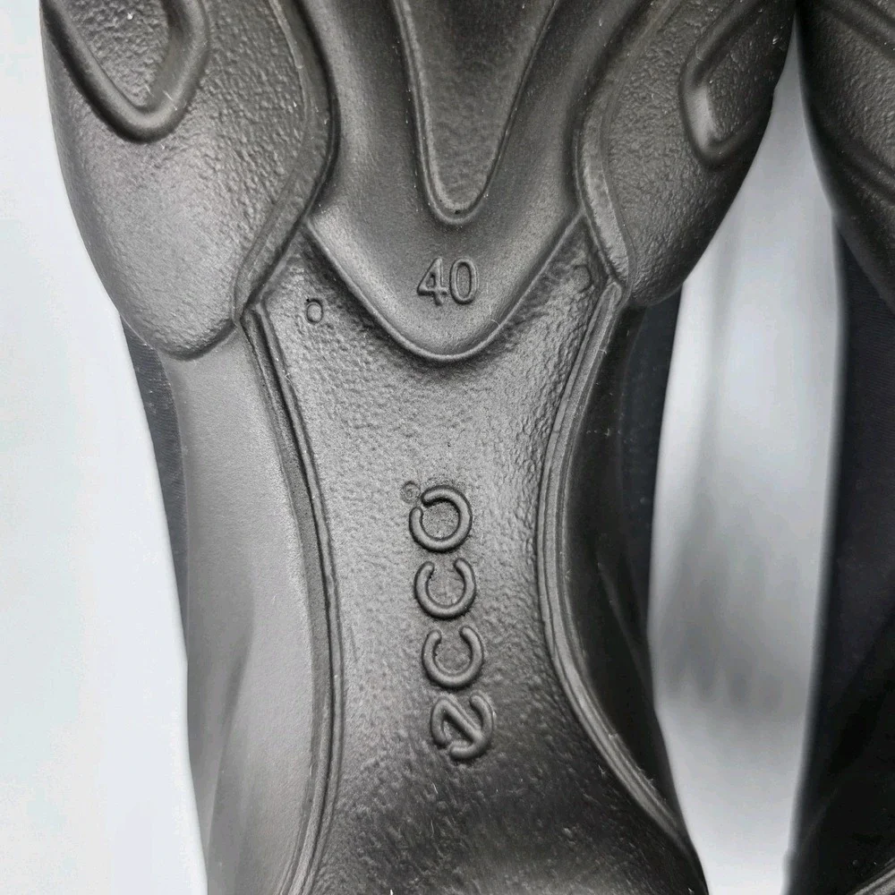 ECCO Rise Shoes Womens 40 Black Gore-Tex Waterproof Slip‎ On Wedge Comfort